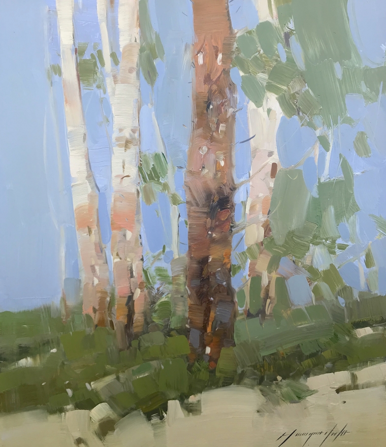 Birches Trees, Original oil Painting, Handmade artwork, One of a Kind                             